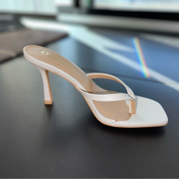 White Open Toe Heels - Picture 1 of 4